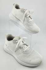 Bobs From Skechers Women's Size 8 White Sport Squad Tough Talk Sneakers Shoes