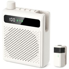 Wireless Voice Amplifier for Teachers with Microphone - Portable White