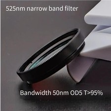 BP525nm Narrow Band Pass Filter 50nm FWHM OD5 95 Transmittance Optical Glass