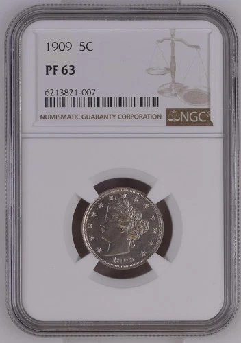 1909 5c Liberty Nickel NGC PF63 Proof