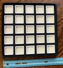 Gemstone Display Cardboard Tray with 25 Individual Cushioned Jars Very Good