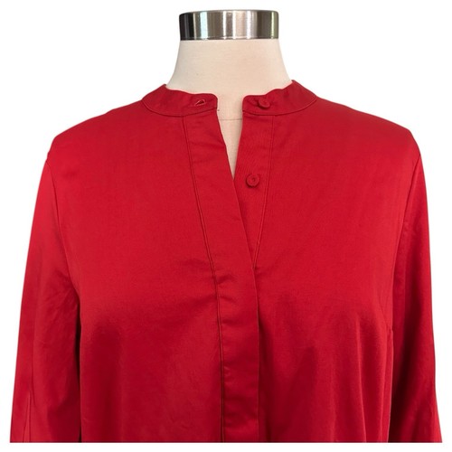 Tuckernuck Dress Women Large Fiery Red 3/4 Sleeve Button Royal Shirt Dress - Picture 8 of 24
