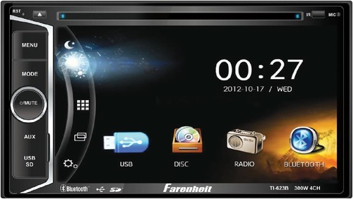 Farenheit TI-623B 2-DIN Multi Media Source Unit (With 6.2" LCD/Bluetooth) - U...