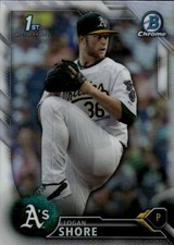 2016 Bowman Draft Logan Shore #BDC-66 Chrome Refractor Oakland Athletics 16M