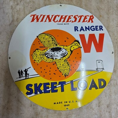 WINCHESTER SKEET LOAD 29 X 29 INCHES PORCELAIN ENAMEL SIGN
