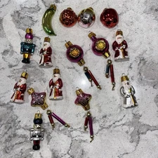 Mini Glass Ornaments For Mini or Feather Christmas tree - Lot of 15