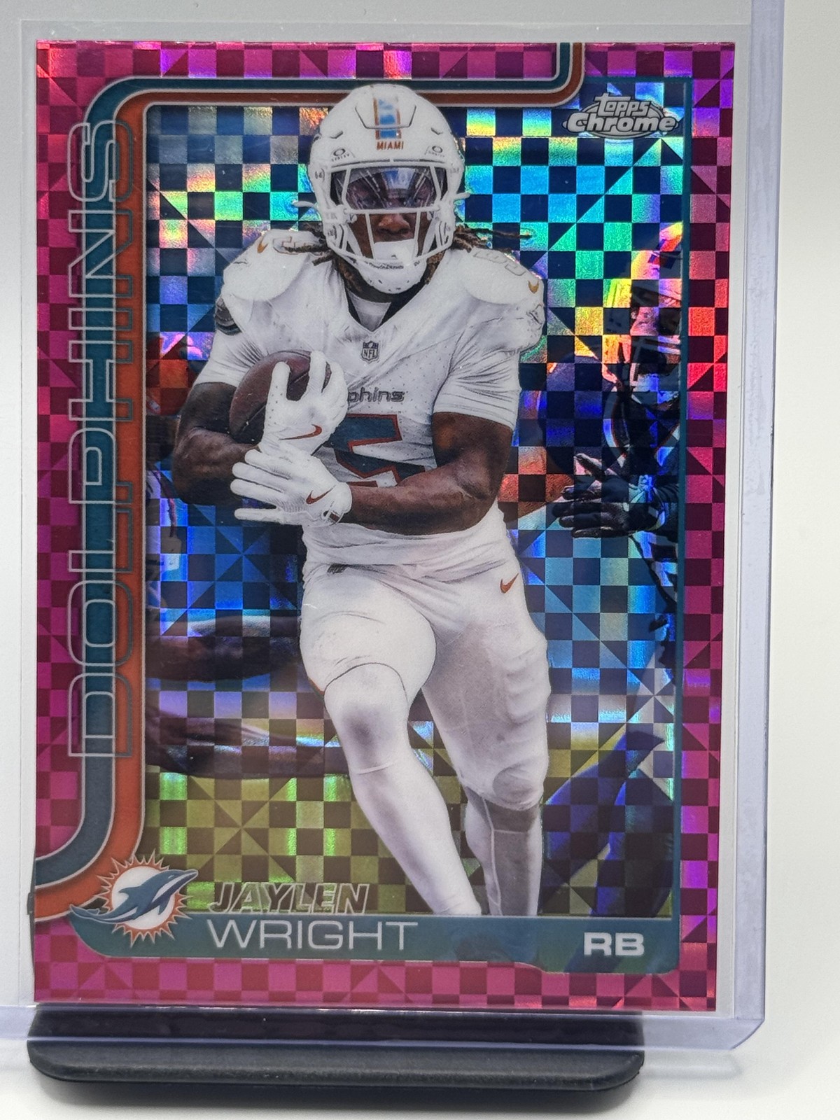 2025 Topps Chrome #190 Jaylen Wright Pink X-Fractor
