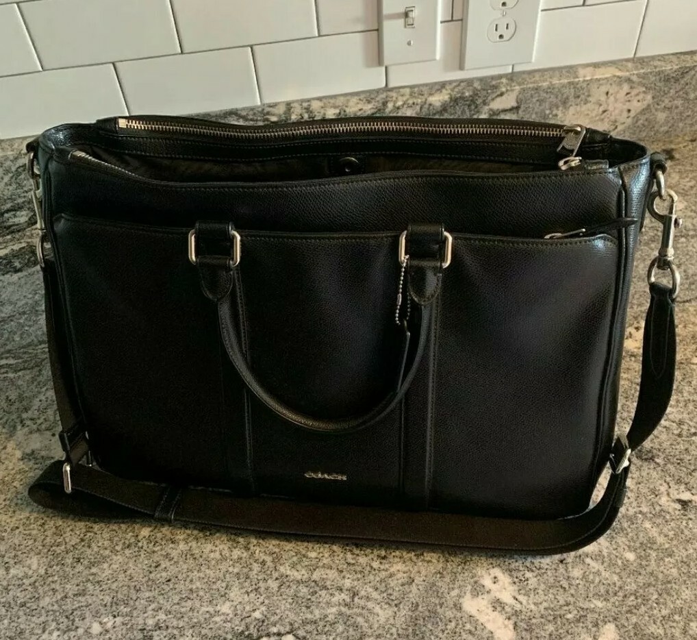 CLASSIC Coach Mens Double Zipper Briefcase Crossgra… Gem