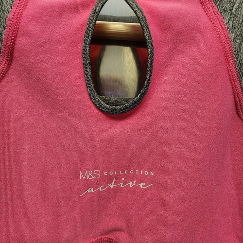 M&S Active Workout T-shirt New but No Tags, Gray with Pink Plus-size US18W - Picture 7 of 7