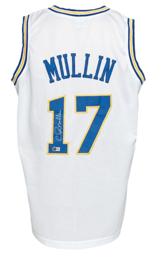 Golden State Warriors Chris Mullin Signed Pro Style White Jersey BAS Authenti...