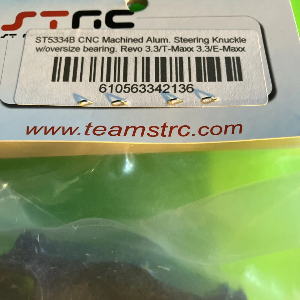 ST5334B STRC Aluminum Steering Knuckles w/Bearings, Blue, for Traxxas Revo - Image 3 of 4