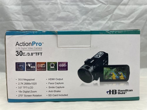 Hamilton Buhl Action Pro FHD 2.7k Digital Video Camera HDV17BK W/ Charging Cord - Picture 3 of 5