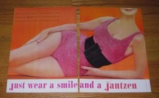1959 Jantzen Swim suit Ad - Just wear a smile and a jantzen