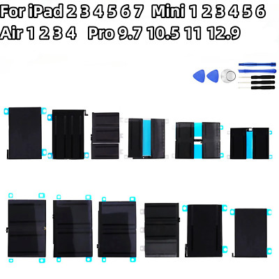 Battery For iPad 2 3 4 5 6 7 Mini 1 2 3 4 5 6 Air 1 2 3 4 Pro 9.7 10.5 11 12.9