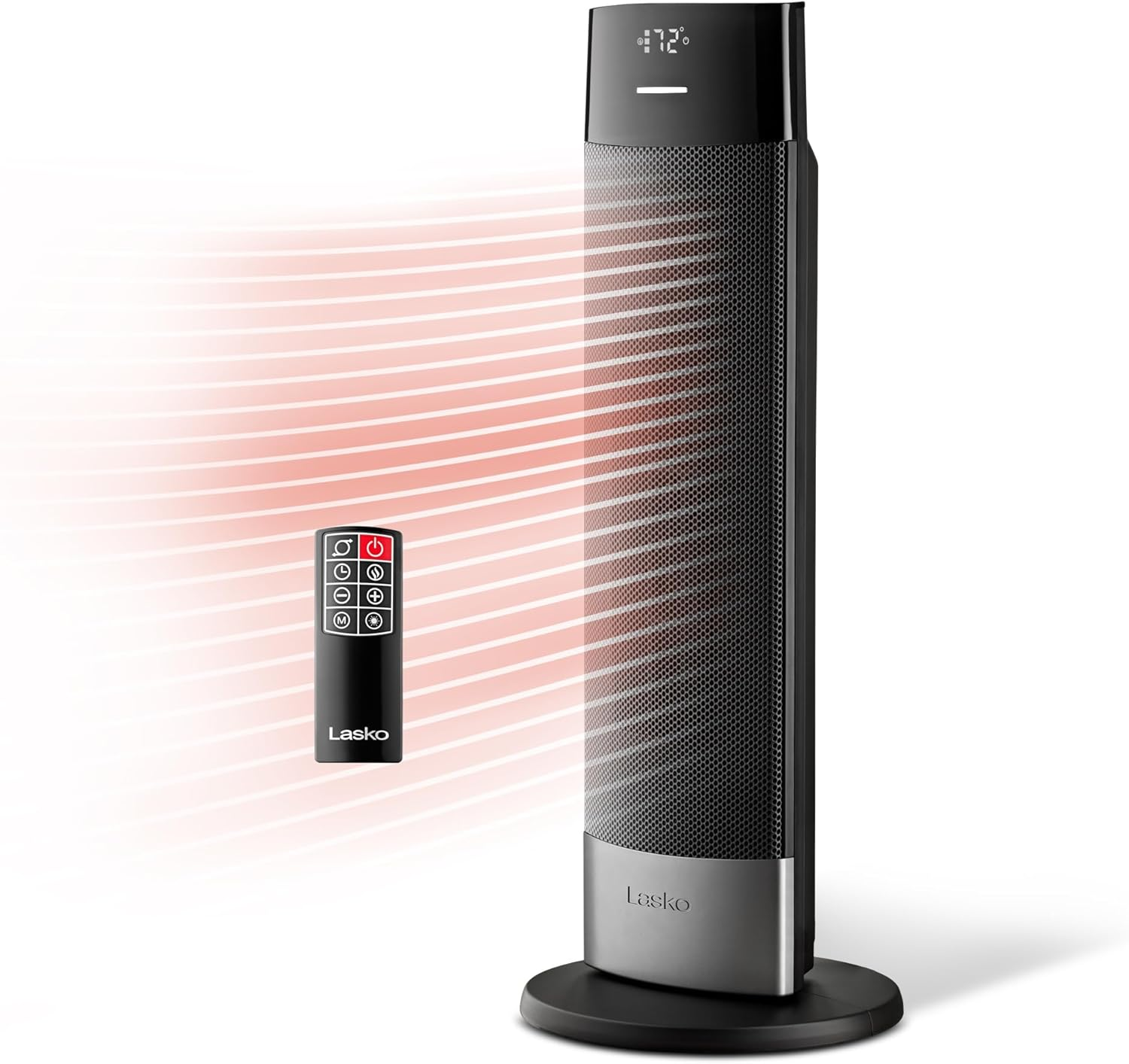 Ellipse Ceramic Tower Heater with Digital Display and Tip-Over Safety Switch for Home