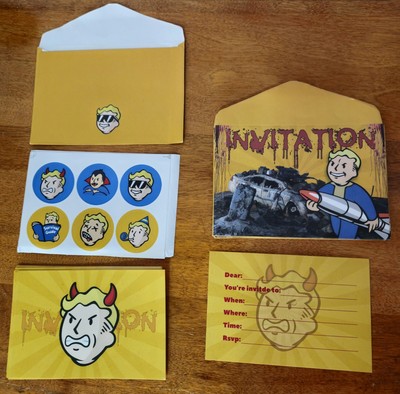 Fallout game character Vault Boy Invitations 12 Pack
