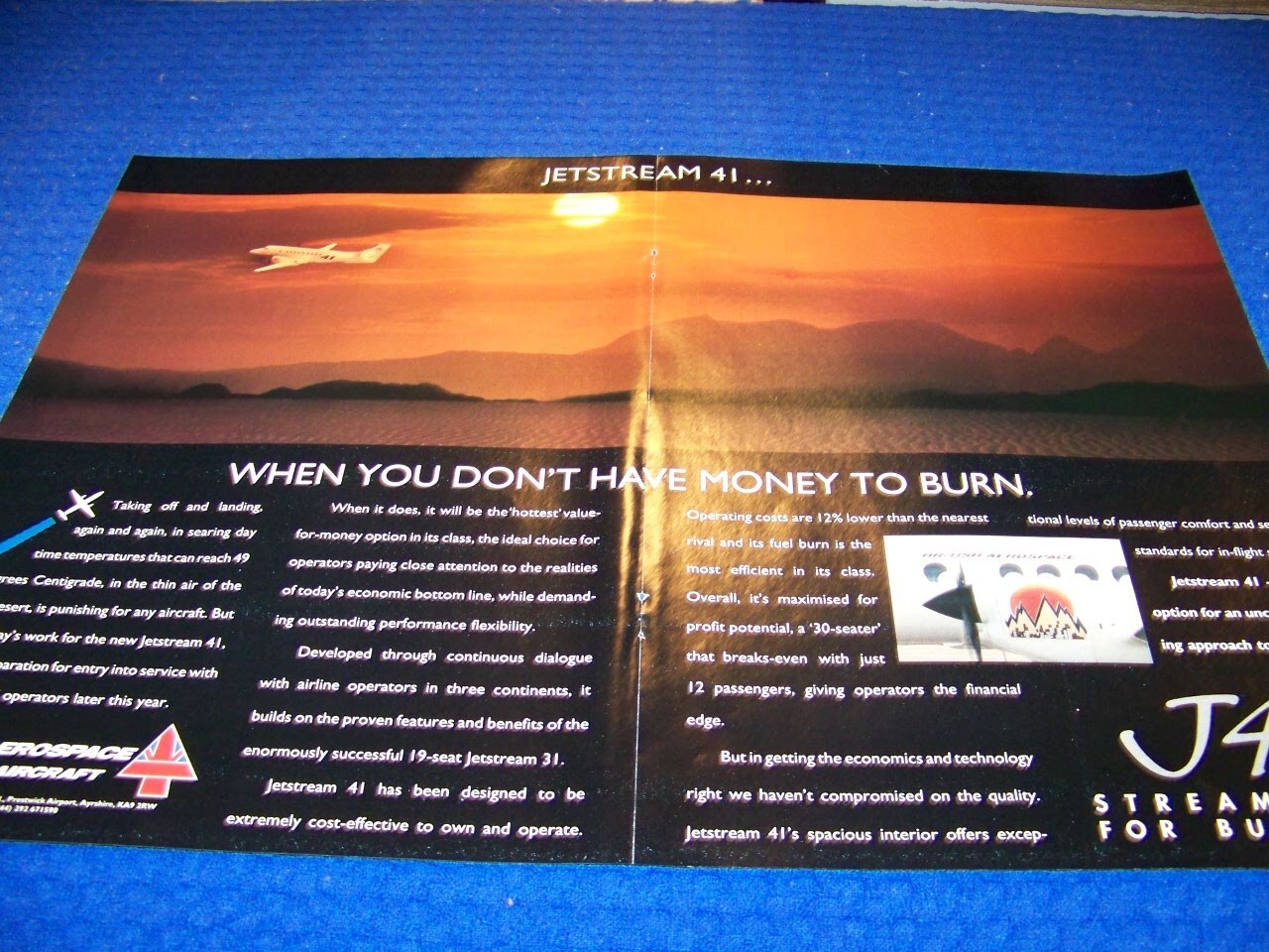 1992 JETSTREAM J41 "WHEN YOU DONT HAVE.."..2-PAGE SALES AD (199LL)