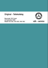 Mercedes Benz Teilekatalog W126 420 SEC 500 SEC 560 SEC Liste ab 09/1985
