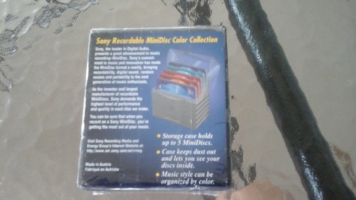 Sony Color Collection 74 Min. Mini Disc 5 pack With Storage Case 5MDW-74AXP - Picture 4 of 6