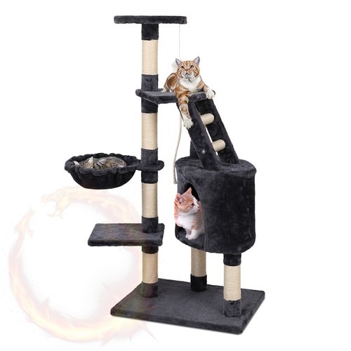 i.Pet Cat Tree 120cm Tower Scratching Post Scratcher Wood Condo House Bed Toys - Picture 1 of 8