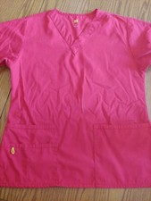 Wonderwink Scrub Top Small  Red