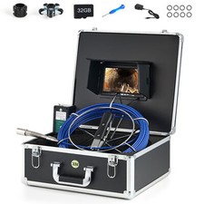 7" 30M Sewer Camera Pipe Inspection Camera ,512Hz Transmitter Self Leveling 32GB