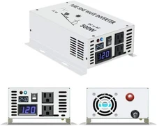 Pure Sine Wave Power Inverter 500W 24VDC to 120VAC RV/Car/Home Solar Off-Grid