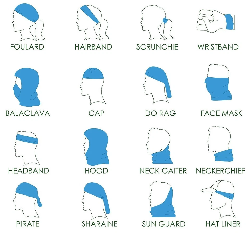 Cuello Polaina Bandana Cubierta Facial Protector Bufanda Máscara Solar Prendas para la Cabeza Tubo pasamontañas UPF Foto 4 de 4