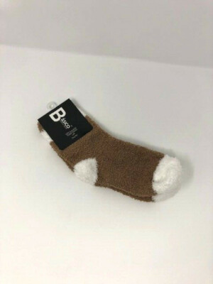 Basico simple wear Soft & Elastic Fuzzy Brown One Pair Socks One Size New!