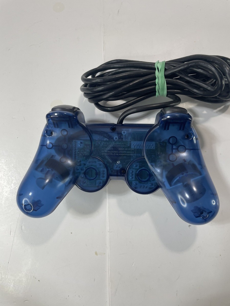 Sony PlayStation 2 PS2 Ocean Blue Clear Controller OEM DualShock 2