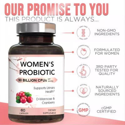 Probiotics for Women with Prebiotics 90 Billion CFU&16 Diverse Strains Cranberry