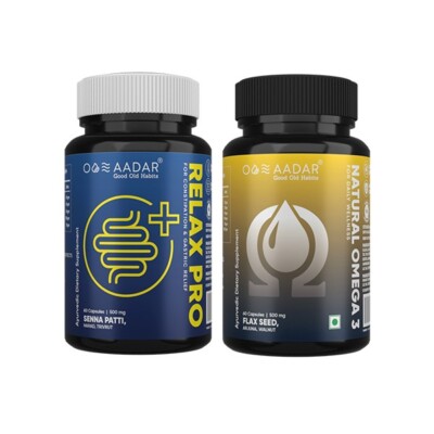 Relax Pro & Natural Omega 3 combo Constipation Brain & Heart Health ( 2X 60 Cap)