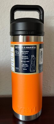 YETI Rambler 18 oz Bottle with Chug Cap Lid in King Crab Orange