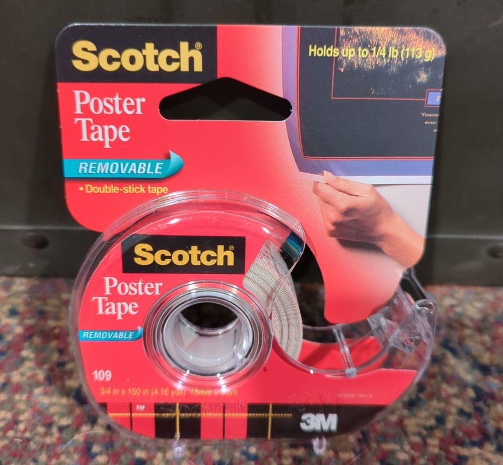 Scotch 3M Removable Poster Tape, 3/4 x 150 Inches Cat. 109