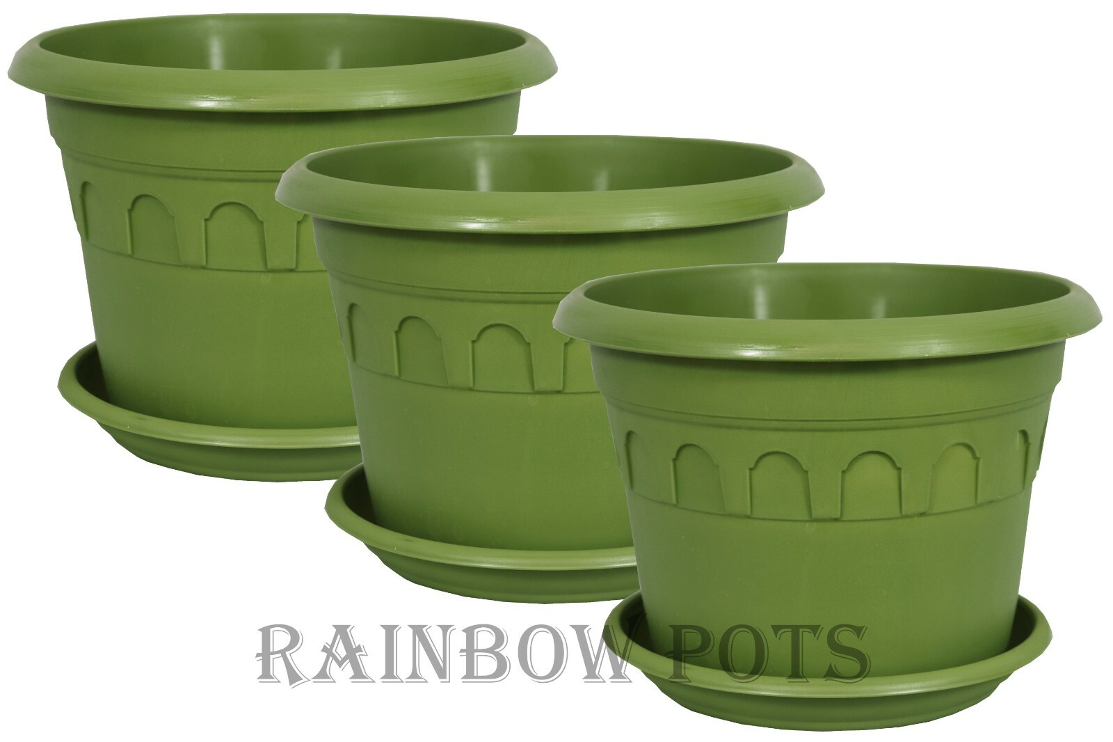 Flower Pots Plastic Plant Pots Decor Planter with Saucer 10 Colours eBay