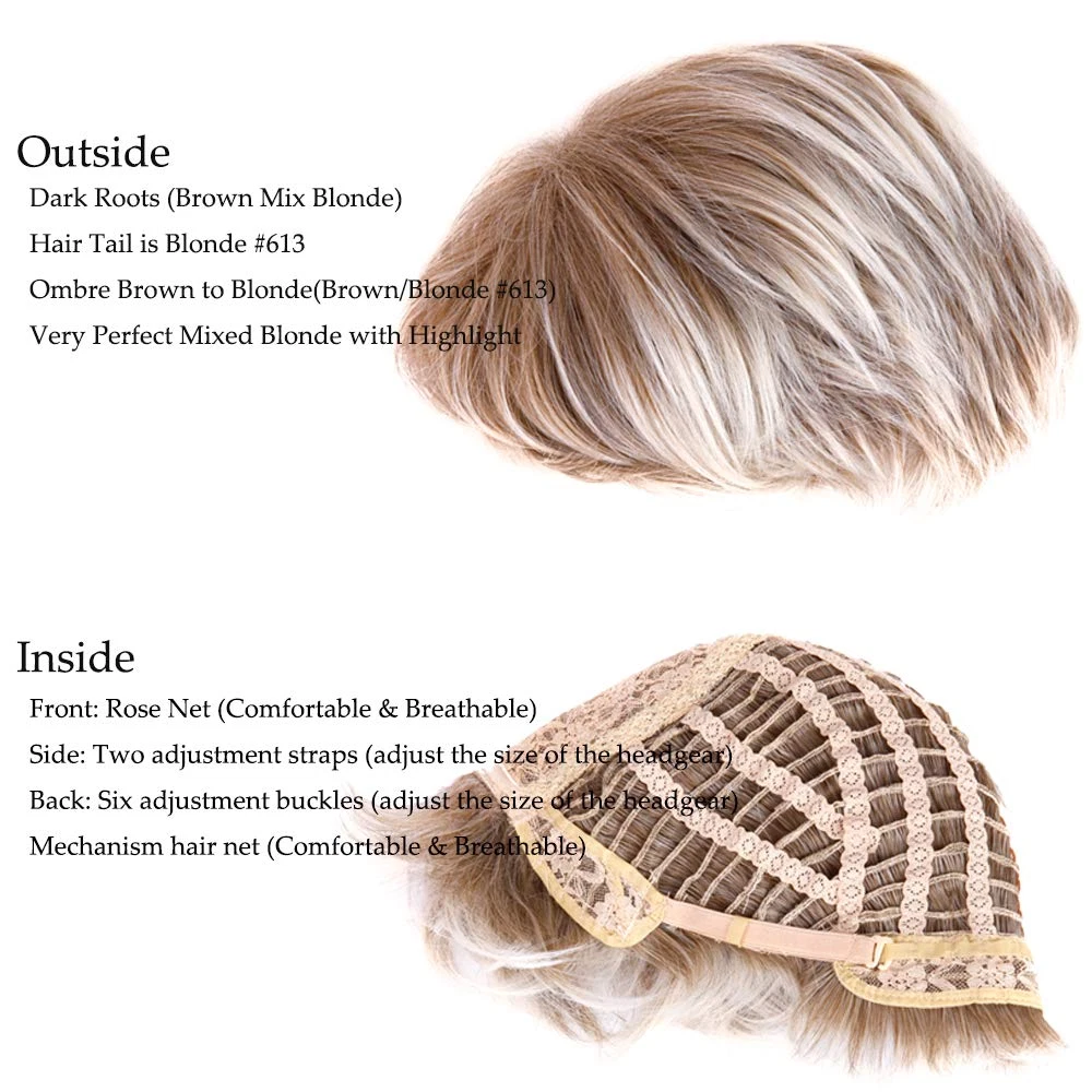 QUEENTAS Pixie Layered Short Blonde Wigs for White Black Women Synthetic Hair... - Picture 5 of 12