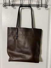 Borsa a mano grande in vera pelle colore marrone scuro caffè