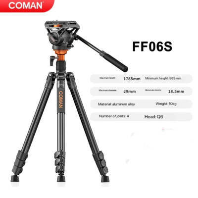 Coman FF06S Q6 Hydraulic Fluid Head quick release Travel Tripod Canon Nikon Sony