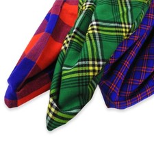 Plaid Masai Shuka, Set of 3, Red, Green and Purple-Blue