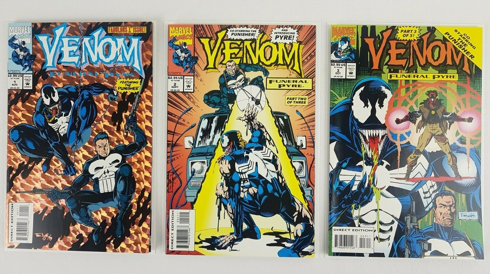 Marvel 1993 Venom Funeral Pyre 1-3 VF Box G Comics