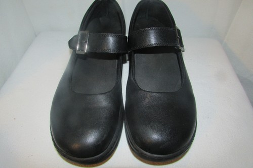 SPRING STEP BLACK LEATHER OIL RESISTANT MARY JANE BUCKLE SHOES WOMEN'S SZ. 9