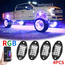 4x RGB LED Pods Rock Lights Kit Underbody Neon Light Fit Ford F-150 F-250 F-350