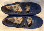 Little Girls Livie and Luca youth 3 snake skin navy blue pull on flats Must see! — photo 4