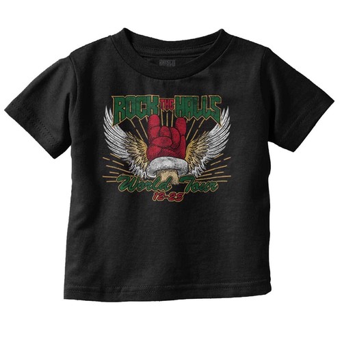 Cool Christmas Rock The Halls World Tour Toddler Boy Girl Youth T Shirt Tee