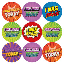 144 I Was Brave Today Reward Stickers for School Teachers, Children (30mm)