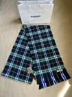 BURBERRY Navy Blue Lightweight Checker WOOL SCARF Size 90x10 in / 230x25 cm NEW — photo 3