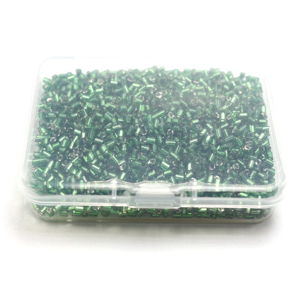 2500 pcs Silver-Lined Glass Tube Bugle Beads 2X2mm + Storage Box Colour Choice - Image 4 of 4