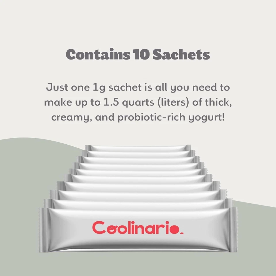 Стартер для йогурта Coolinario L Reuteri (10 упаковок, 1 г пакетиков) стартовая культура для йогурта - Изображение 4 из 4
