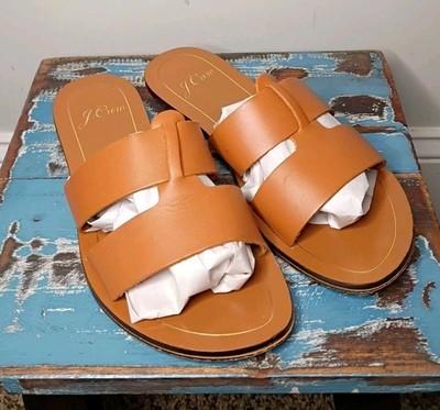 J. Crew Women's Tan Interlocking Strap Cyprus Sandals Size 5.5 (CON70)