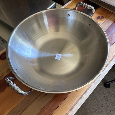 NEW Ruffoni Opus Prima 38cm Hammered Stainless Steel Open Wok